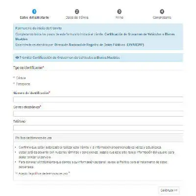 consultar certificado gravamen vehicular