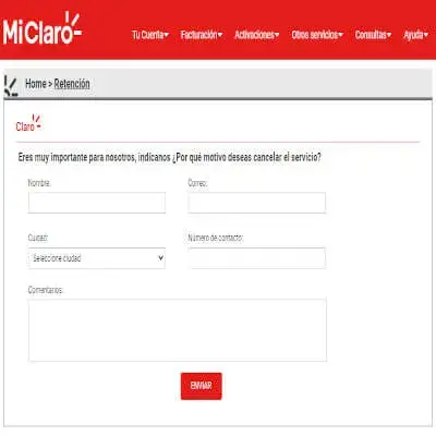 cancelar servicios claro ecuador