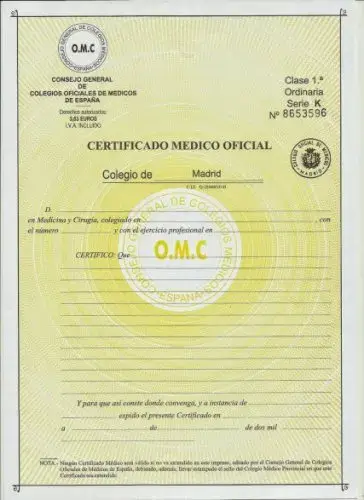 Certificado médico en España