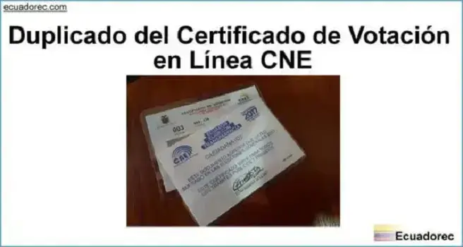 duplicado certificado votación línea cne