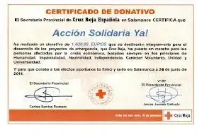 certificado de donación