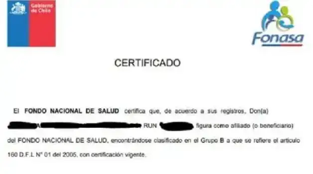 certificado fonasa requisitos procedimiento