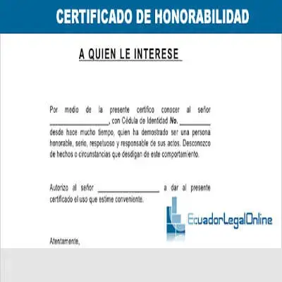 redactar certificado honorabilidad