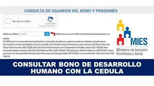 Consultar Bono de Desarrollo Humano por Cédula MIES Ecuador