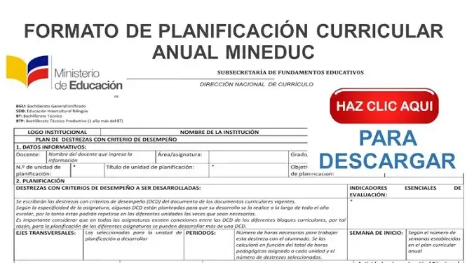 formato planificacion curricular mineduc