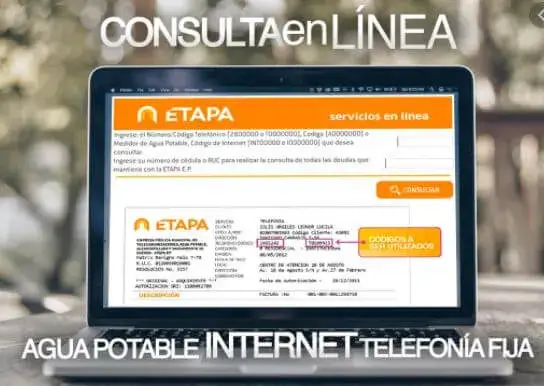 Consultar Planilla ETAPA Cuenca agua, teléfono e internet