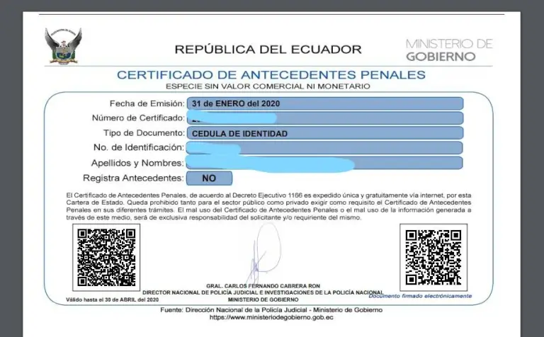 certificado antecedentes