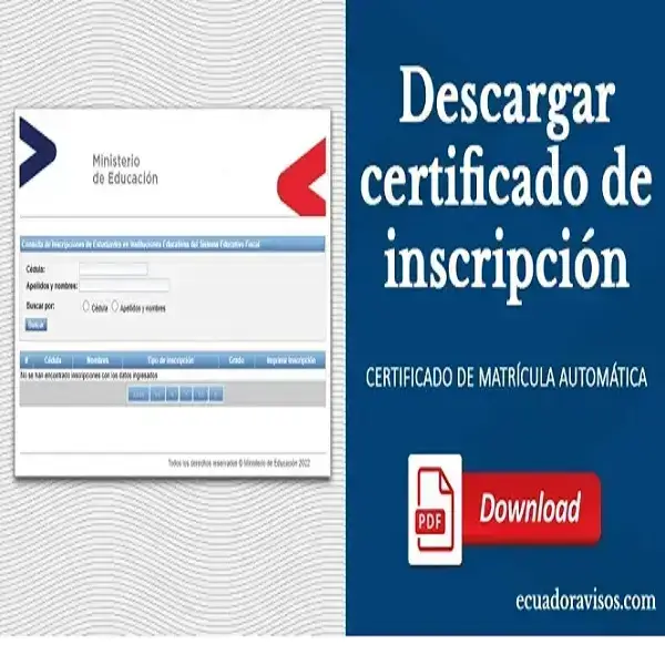 Descargar certificado de matrícula automática MinEduc