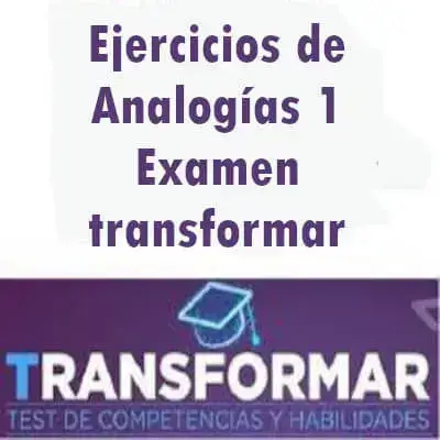 Ejercicios de Analogías 1 - Examen Transformar