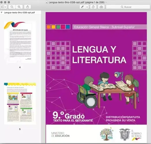 Libro de Lengua y Literatura 9 año Ministerio de Educación