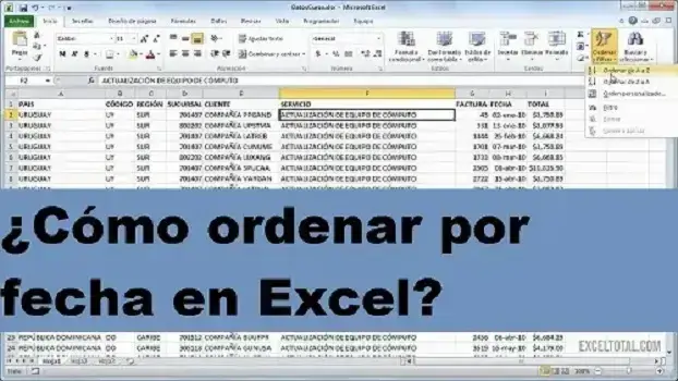 ¿Cómo ordenar por fecha en Excel?