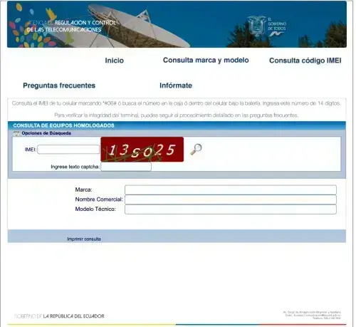 Verificar IMEI Ecuador